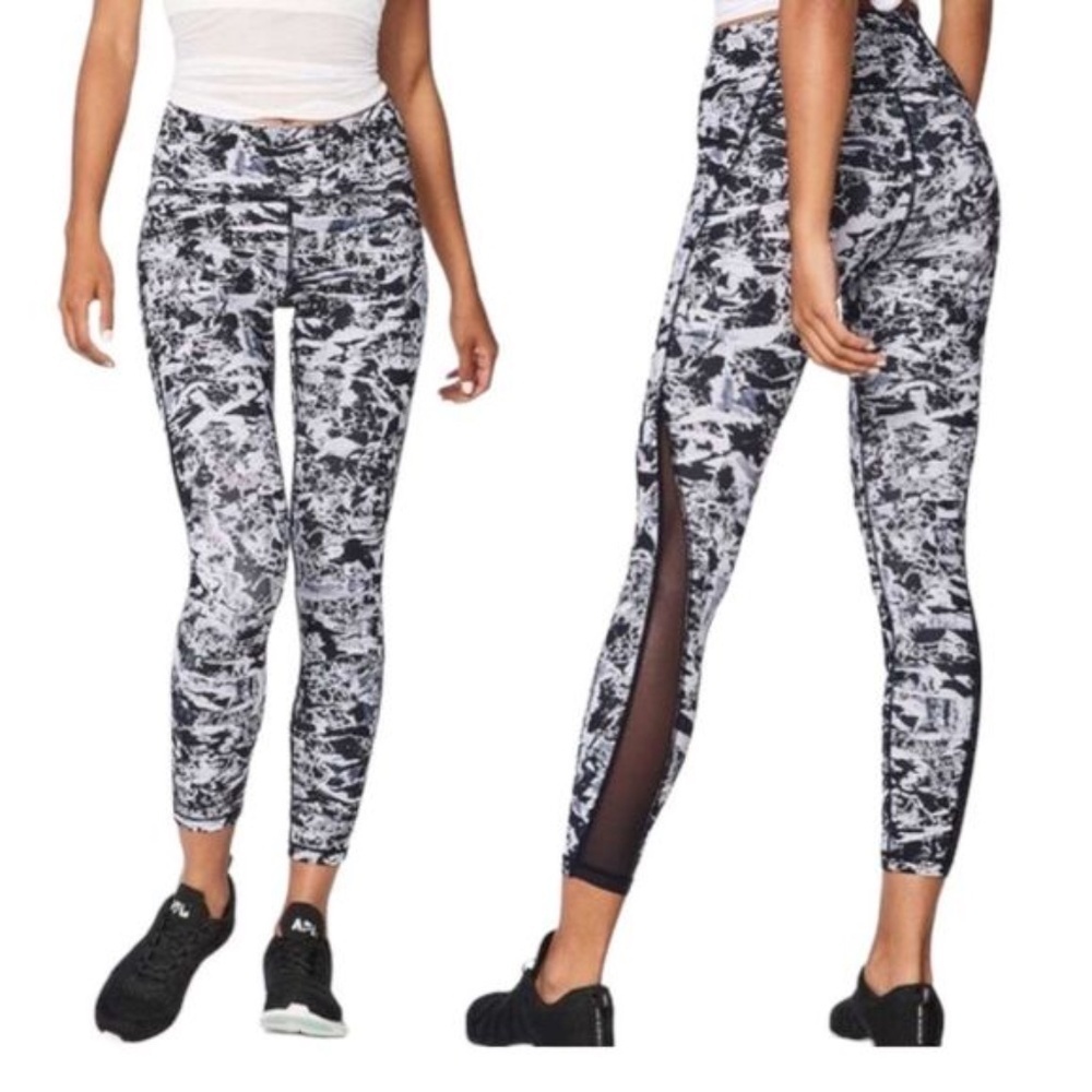 Lululemon Train Times 7/8 Pant Interlaced Starlight Black / Black SZ 10